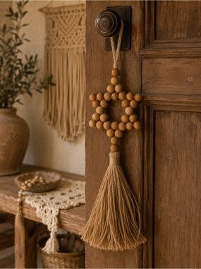 Allstate Rustic Boho Wooden Bead Tassel Decor‎
